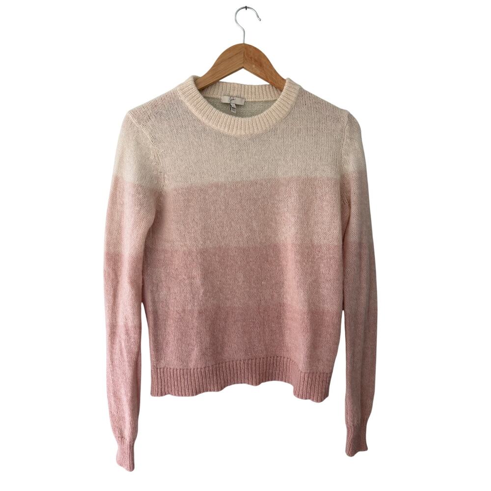 Joie Alpaca Wool Blend Sweater Small Pink Cream Colorblock Cozy